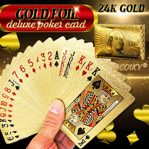 `MCOIKY® Gold Foil Deluxe Poker Card