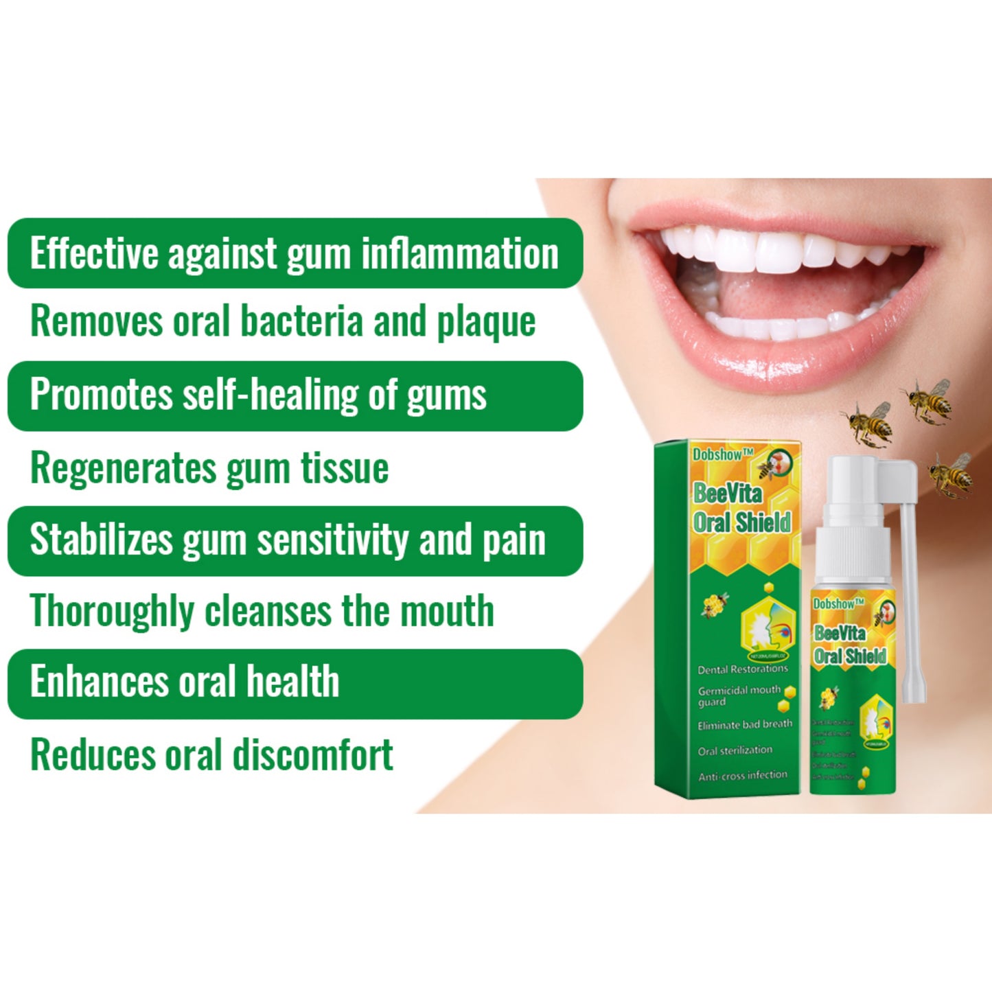 Dobshow™BeeVita Oral Shield: Professional Anti-Inflammatory Treatment for Oral Health with Natural Bee Venom🐝