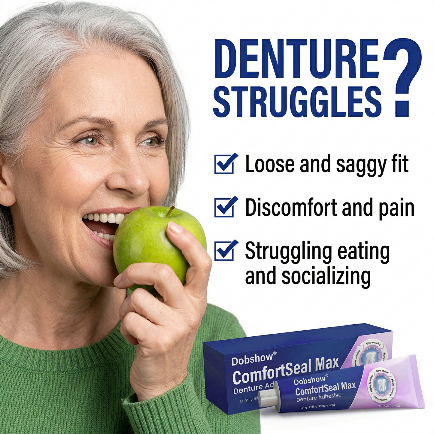 `Dobshow® ComfortSeal Max Denture Adhesive