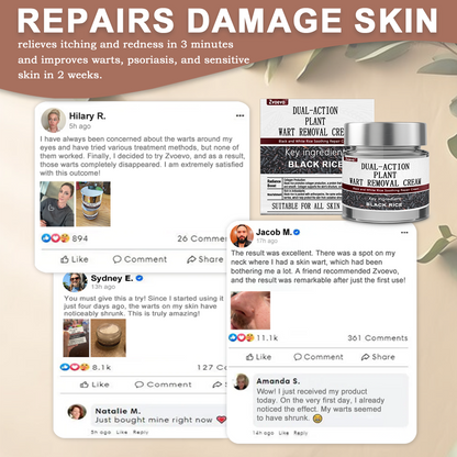 ✨ Zvoevo® Rice Bran Extract Cream 👩‍⚕️ FDA-Certified (For removing warts and skin growths, eliminating skin hyperplasia and keratin buildup, treating skin cancer, age spots, and hyperpigmentation)