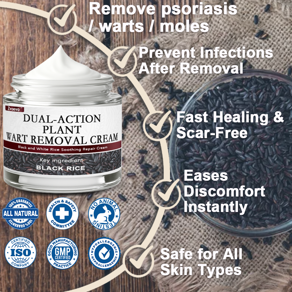 ✨ Zvoevo® Rice Bran Extract Cream 👩‍⚕️ FDA-Certified (For removing warts and skin growths, eliminating skin hyperplasia and keratin buildup, treating skin cancer, age spots, and hyperpigmentation)