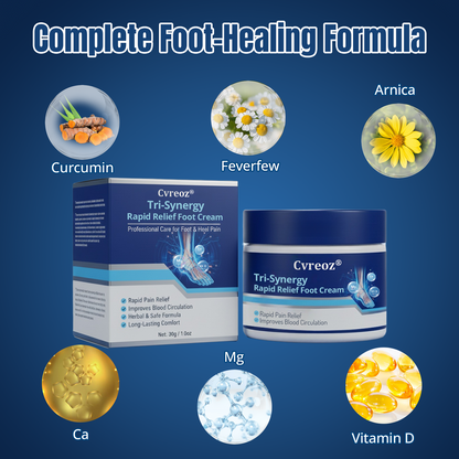 `Cvreoz® Tri-Synergy Rapid Relief Foot Cream