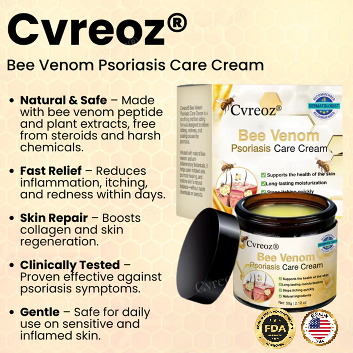 Cvreoz® Bee Venom Psoriasis Care Cream