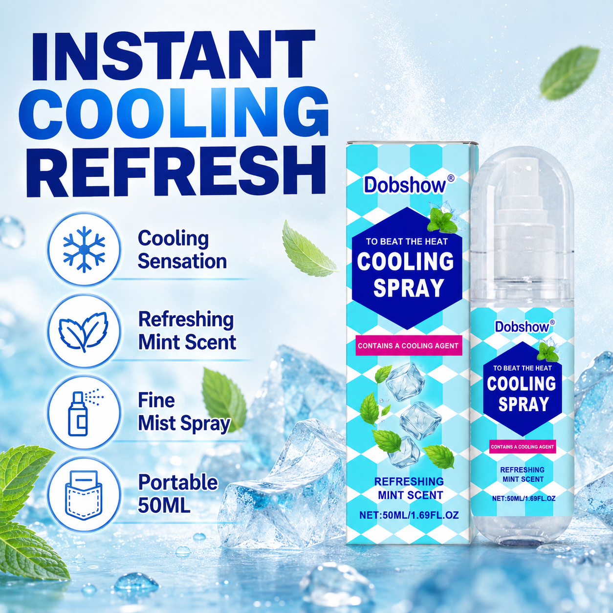 `Dobshow® Body Cooling Spray,Cool Spray for Summer