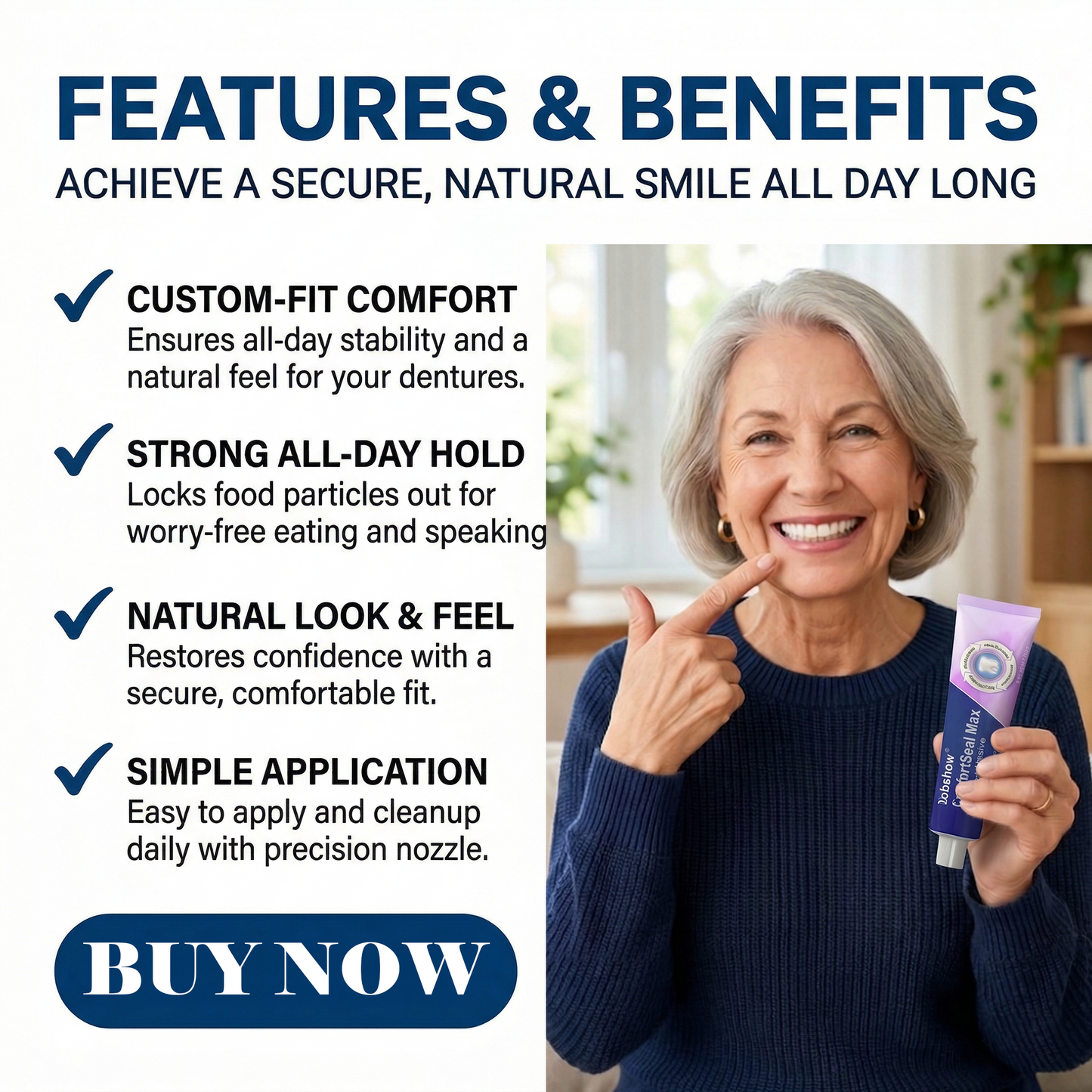 `Dobshow® ComfortSeal Max Denture Adhesive