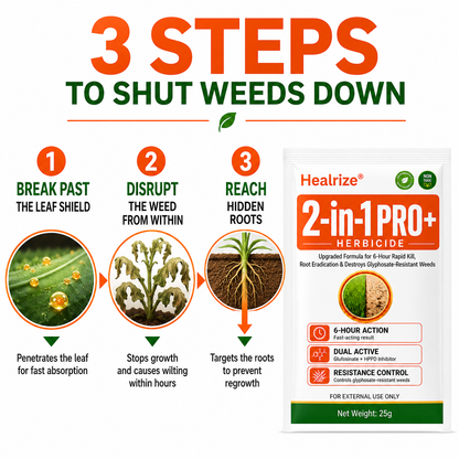 🎉Special limited-time discount🎉Healrize® Advanced 2-in-1 Pro+ Herbicide-Upgraded Formula for 6-Hour Rapid Kill, Root Eradication & Destroys Glyphosate-Resistant Weeds🔥Best Seller🔥