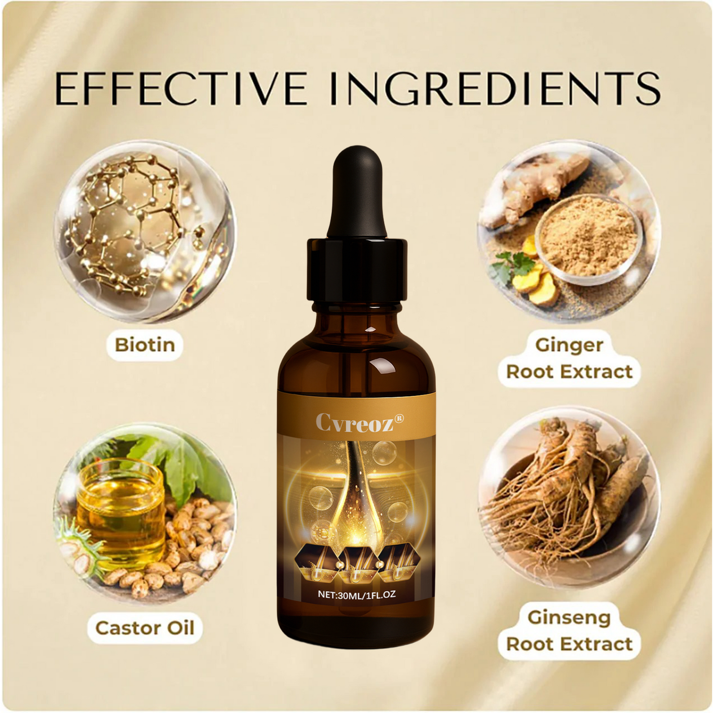 🔥 Grow Your Glow: 60% OFF 🔥 Cvreoz® Biotin Hair Essential Oil!