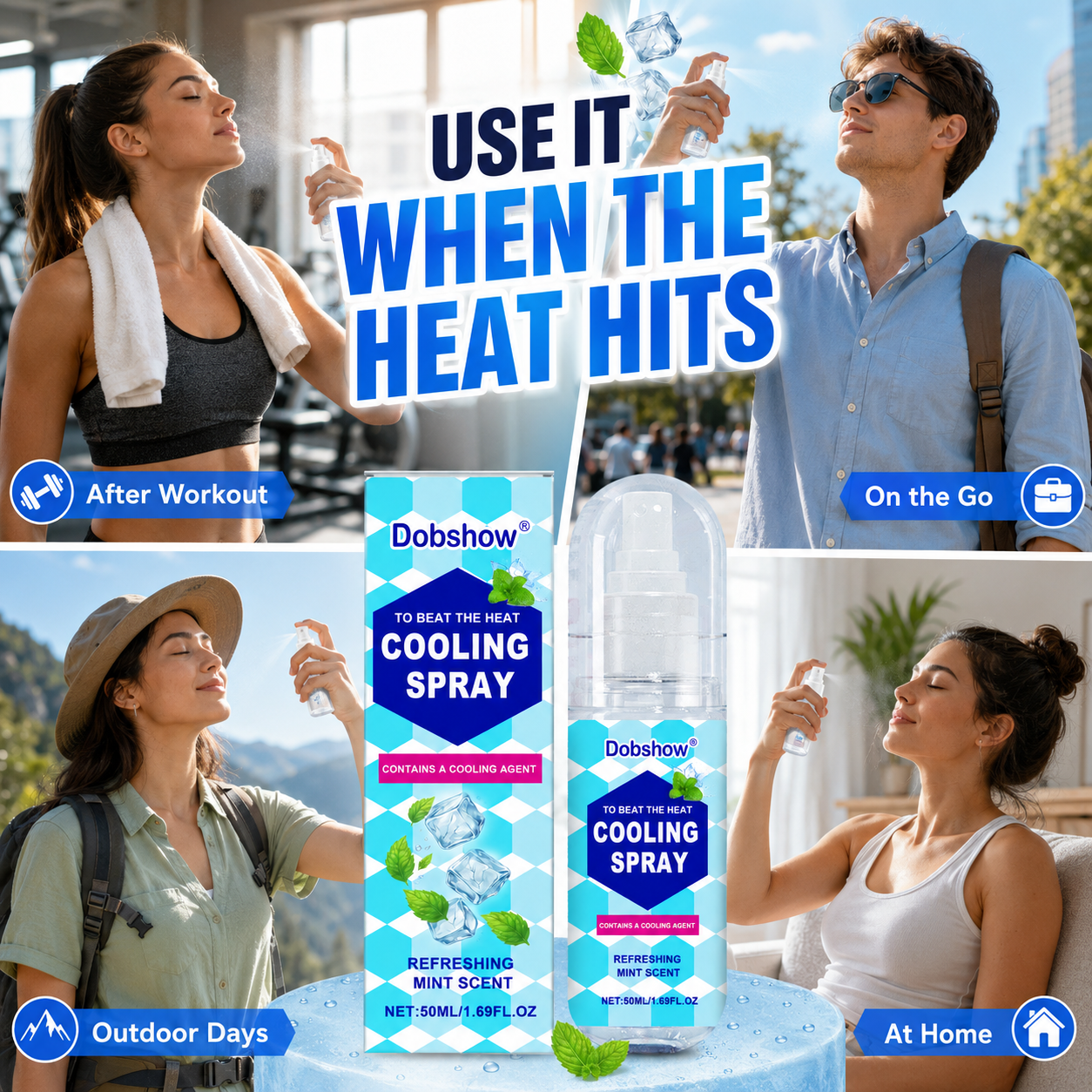`Dobshow® Body Cooling Spray,Cool Spray for Summer