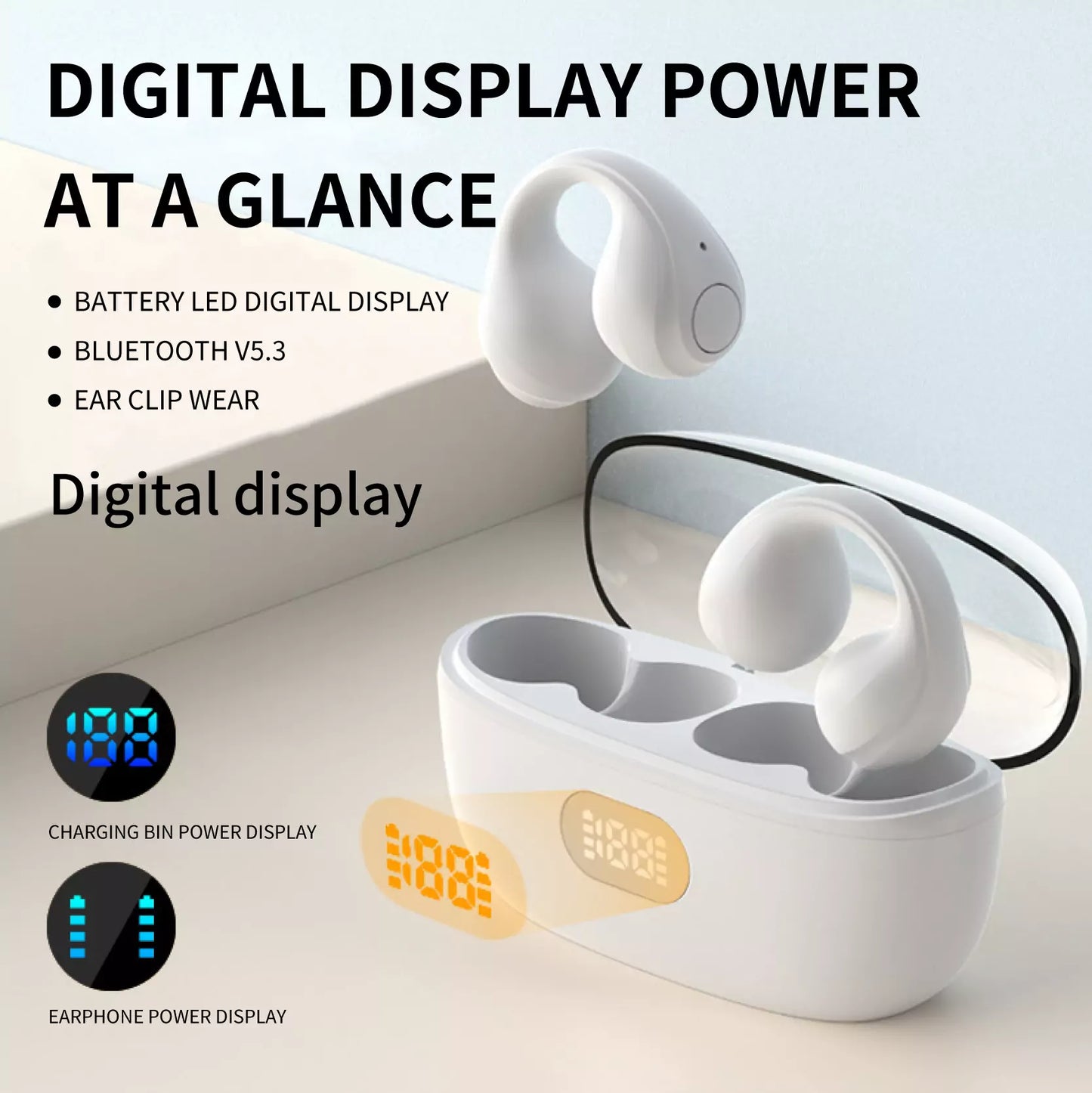 NOWORDUP™ SmartClip Earpieces: Bluetooth Connectivity 🔵& Visual Display📱